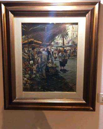 Quadro con pittura olio su tela 