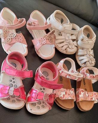 4 paia di sandali bambina n.22