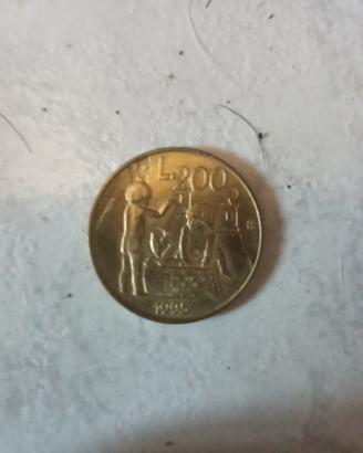 Rara moneta da 200 lire 1995