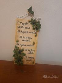 Targhetta decorativa "Regole della casa"