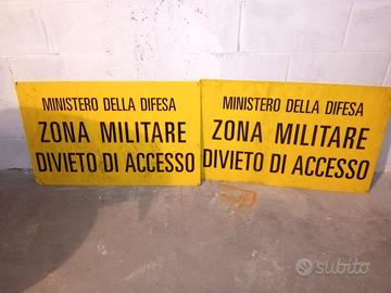 CARTELLI MILITARI D'EPOCA