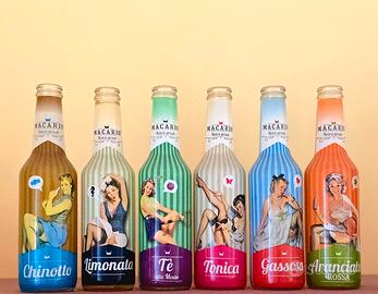 Bottiglie Macario Retro Drink vintage set da 6