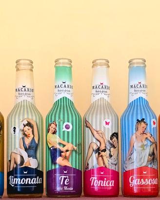 Bottiglie Macario Retro Drink vintage set da 6