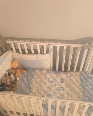 Lettino bambini , culla, con spondine in legno 