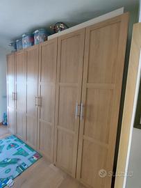 Armadio Pax Ikea rovere 6 ante 3 moduli