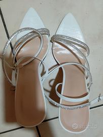 tacchi a spillo argento e bianchi 