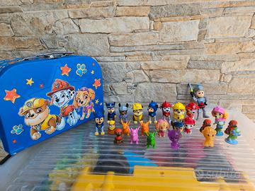 paw patrol personaggi e macchine e valigetta