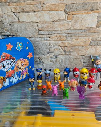 paw patrol personaggi e macchine e valigetta