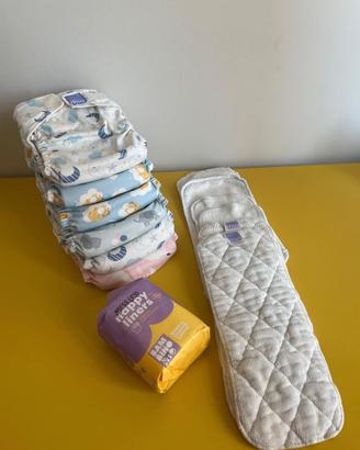 Set 6 pannolini lavabili all in one +6 inserti