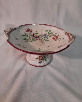 ALZATINA PORTA FRUTTA IN CERAMICA DIPINTA,FINE 800