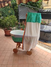 culla bambini in vimini