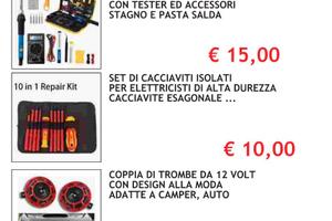 SET DI ACCESSORI PER AUTO