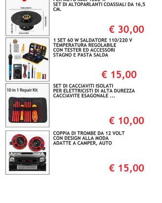 SET DI ACCESSORI PER AUTO
