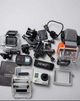 gopro hero 3 black + telecomando e accessori