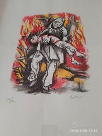 Quadro opera grafica Renato Guttuso
