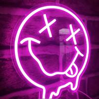 Insegna smile POP ART neon led luminoso rosa