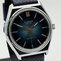 flipper grey swiss made nos vintage watch 36mm