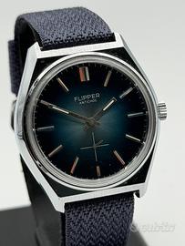 flipper grey swiss made nos vintage watch 36mm