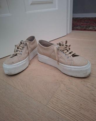 Superga beige donna para alta n 39