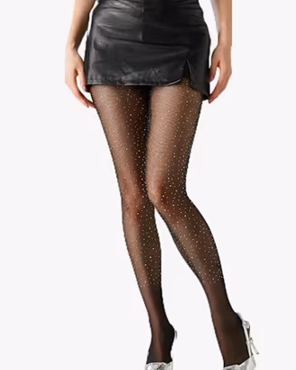 Collant Neri 20 DEN con Strass Brillanti – Elegant