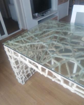 Tavolo artistico in ferro rivestito di cera