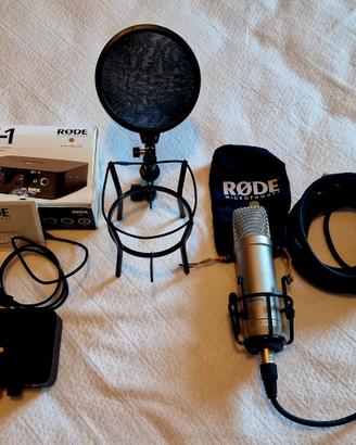 Microfono  studio Rode NT1-A con  interfaccia AI-1