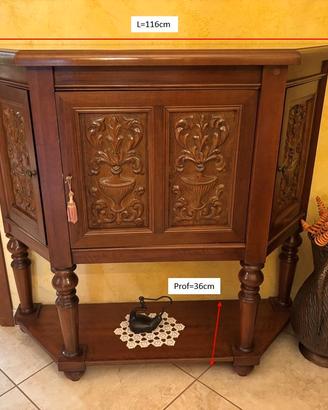 Mobile legno tre ante,  con intarsi  