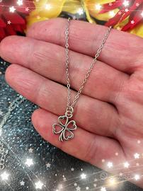 Catenina in acciaio con quadrifoglio 