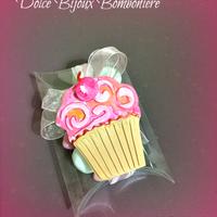 Bomboniera bimba ragazza cupcake fimo rosa