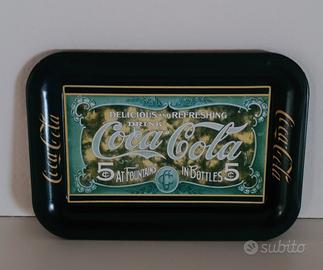 Vassoio Coca-Cola vintage verde scuro 17x11,5 cm