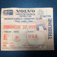 Ticket Monte Carlo Country Club open’86 27/4/1986