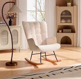 Sedia a dondolo Beige - poltrona per allattamento