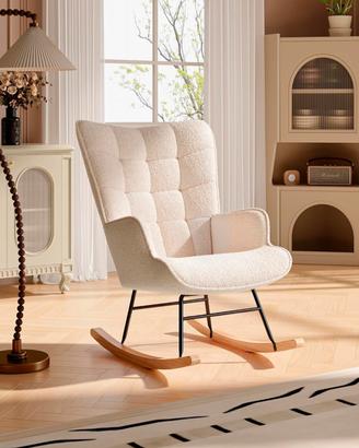 Sedia a dondolo Beige - poltrona per allattamento