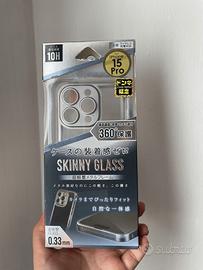 Cover iPhone 15 Pro Skinny Glass Argento con Prote