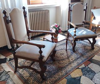 Poltrona coppia sedie poltrone da camera noce