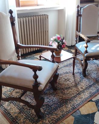 Poltrona coppia sedie poltrone da camera noce