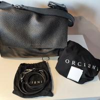 Borsa postina Orciani grande in pelle nera 