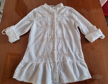 Camicia Albigirl bohoo con ricami tg XS bianca