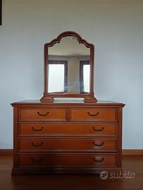 Cassettiera con specchio stile classico 