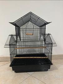 Gabbia per uccelli completa di accessori
