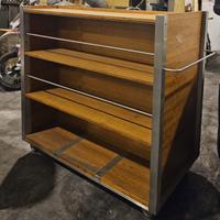 Carrello industriale bar legno e acciaio