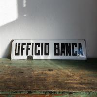 Insegna smaltata UFFICIO BANCA 1930