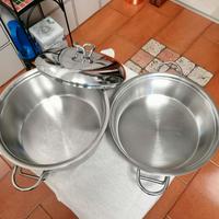 set 2 pentole acciaio