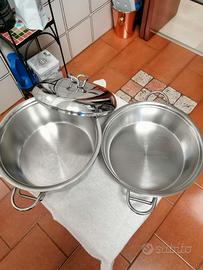 set 2 pentole acciaio