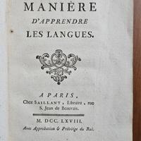 De la Manière d’Apprendre les Langues, 1768. 1a Ed