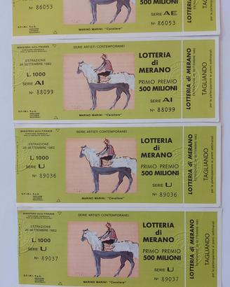 Biglietti Lotteria di Merano anno 1982