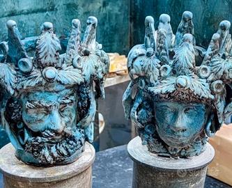 ceramica di Caltagirone teste di moro 43x 35 cm