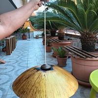 Lampadario a Campana in vetro oro e marrone 
