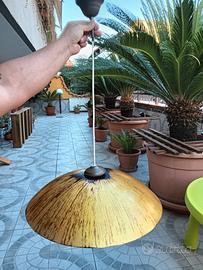 Lampadario a Campana in vetro oro e marrone 