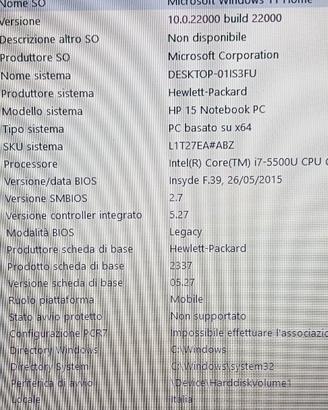 portatile hp 15